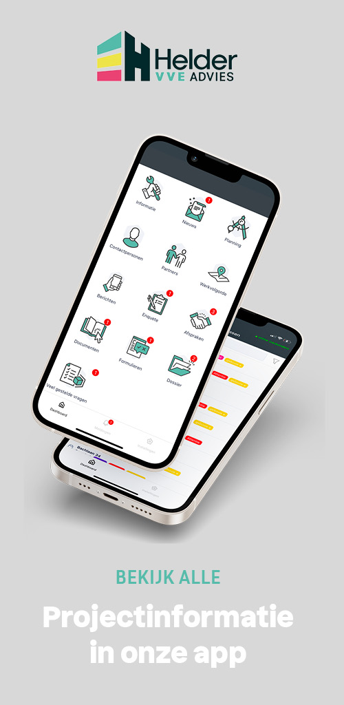 Dashboard van de Helder projectapp
